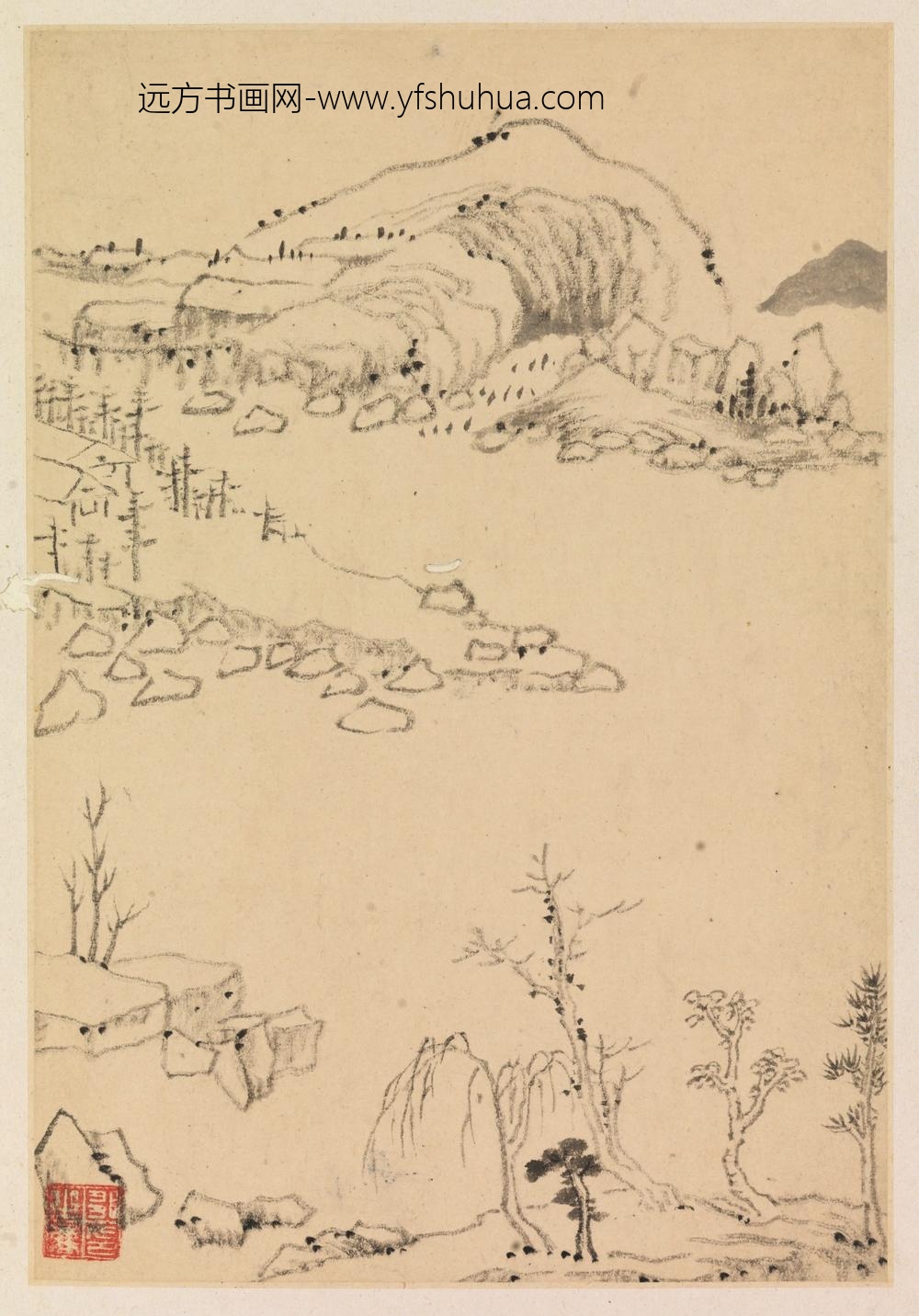 邹之麟_仿古六则山水册 ()