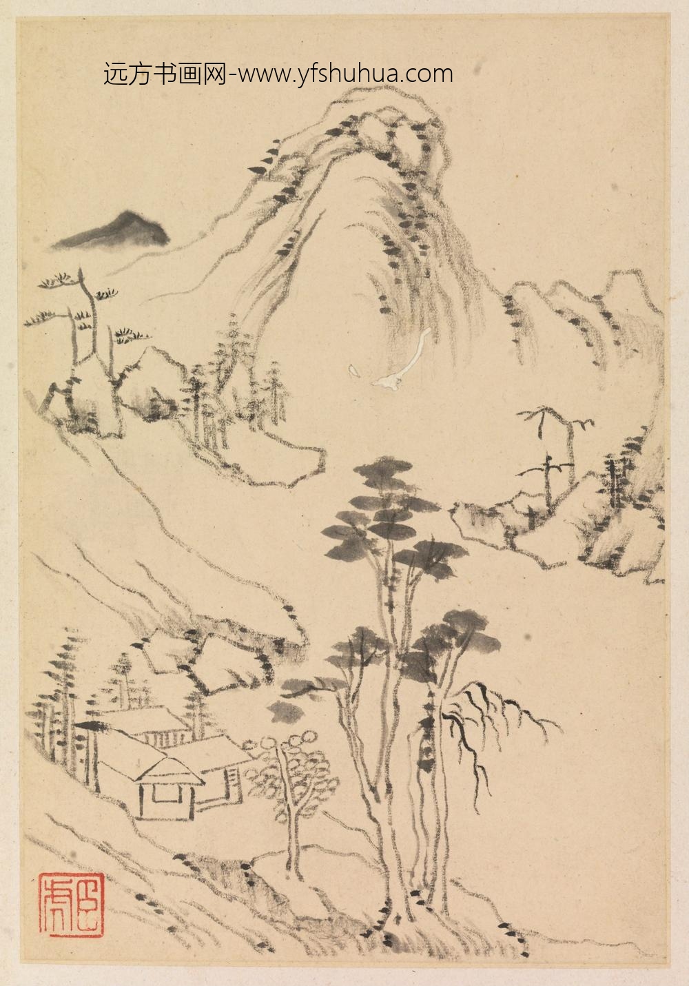 邹之麟_仿古六则山水册 ()