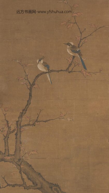 郑禧 红枫双禽图.jpg