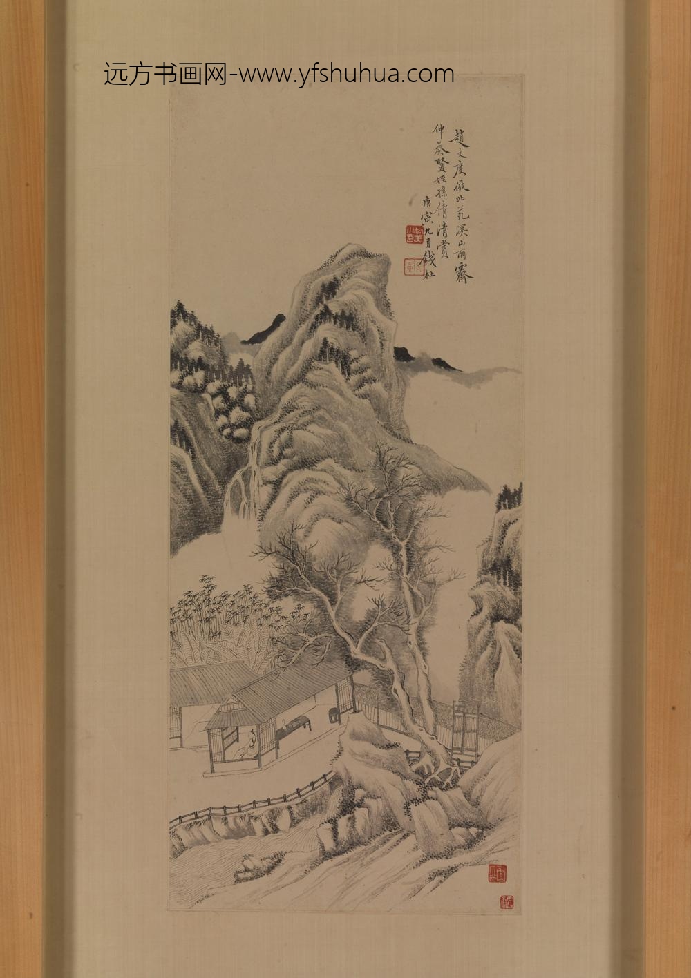 钱杜_仿赵左摹董源溪山霁雨图