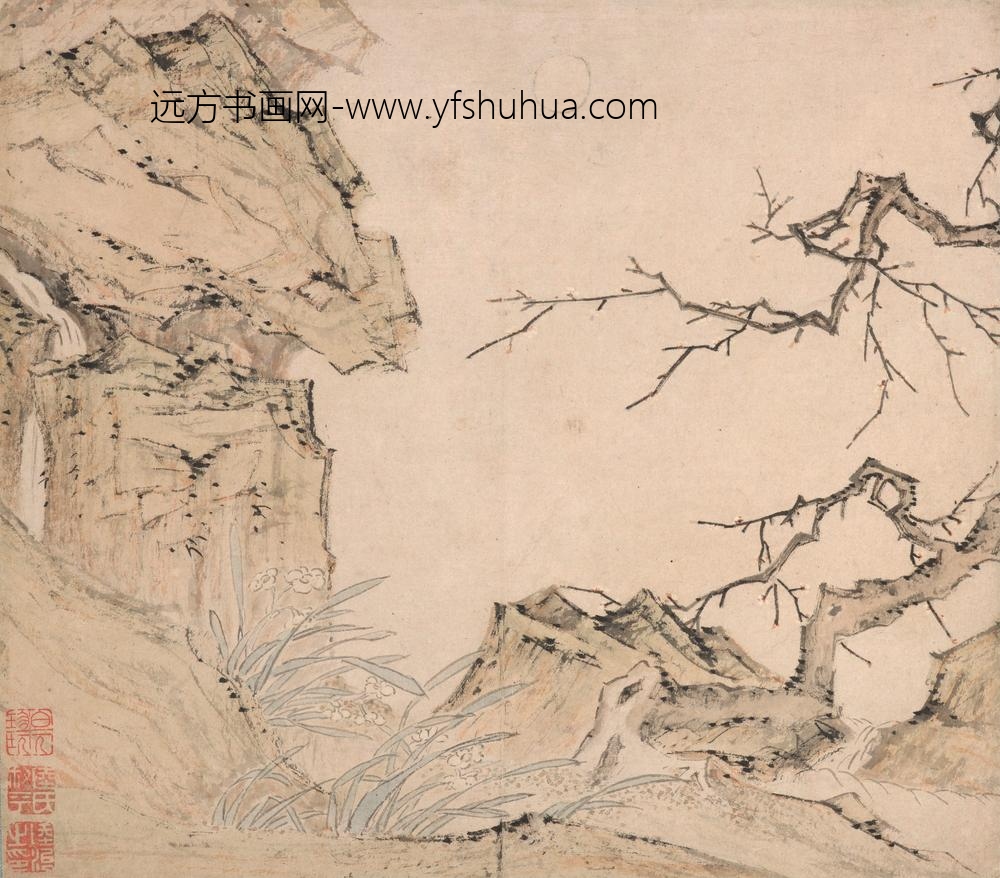陆治_水仙梅花图