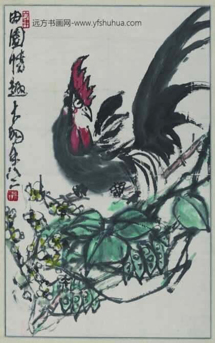 陈大羽 雄鸡图轴 1.jpg