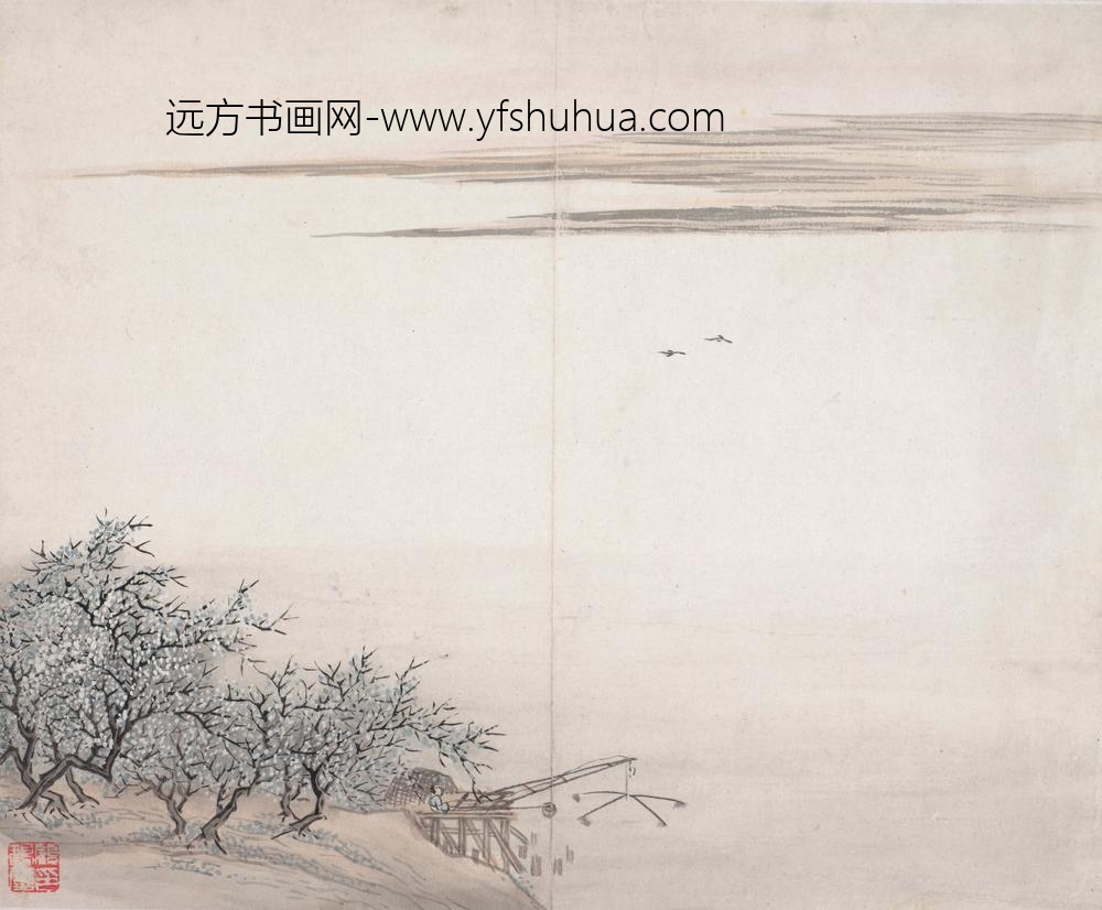 顾鹤庆_梅下渔父图