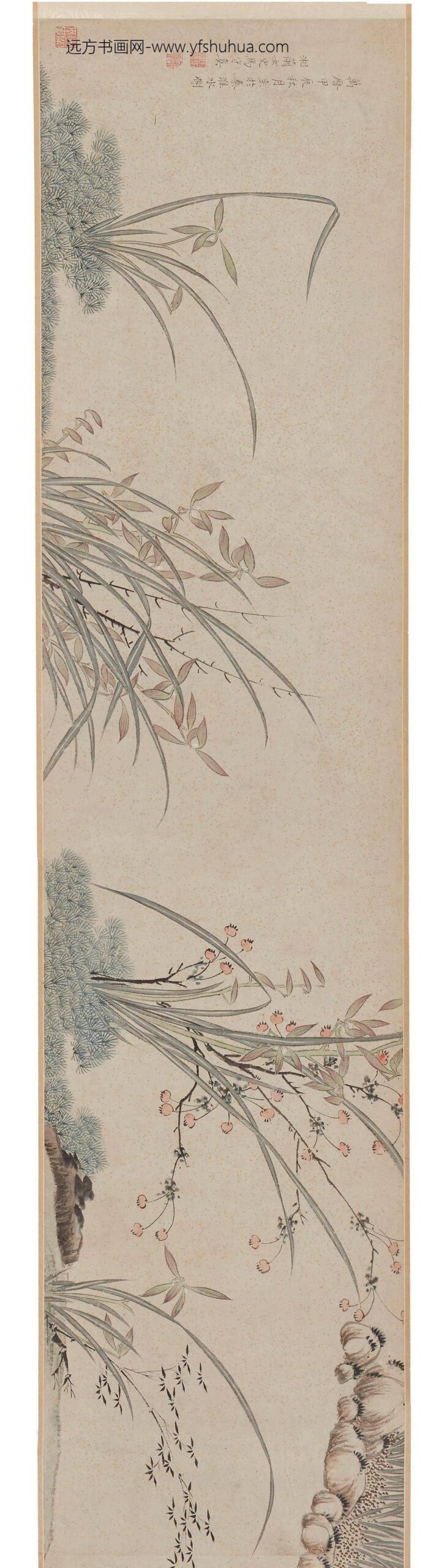 马守真_设色兰竹卷_