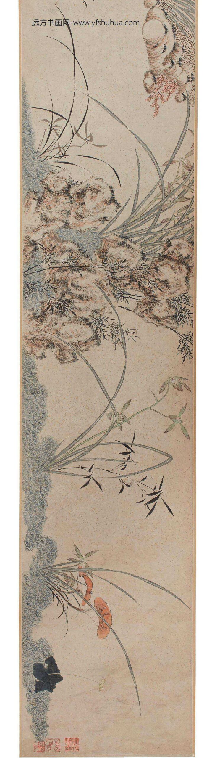 马守真_设色兰竹卷_