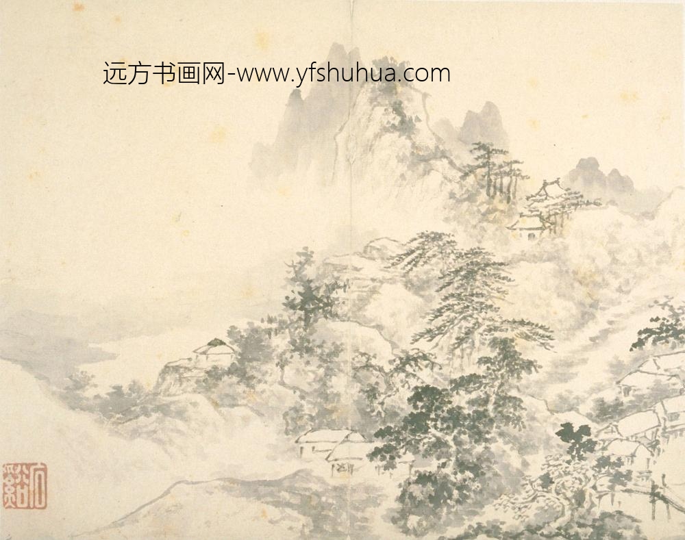 髡残_山水册 ()