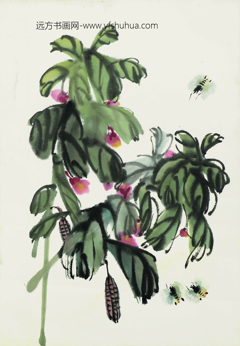 齐白石_丝瓜蜜蜂