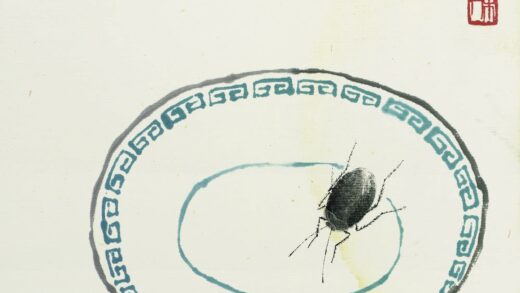 齐白石 叶隐闻声 花卉工笔草虫册 瓷盘双虫.jpg