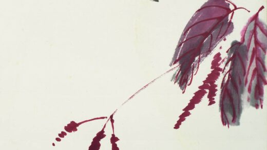 齐白石 叶隐闻声 花木工笔草虫 红蓼蝴蝶.jpg