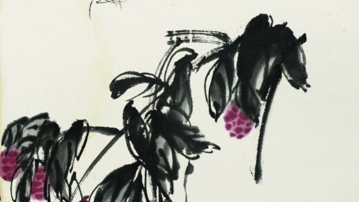 齐白石 叶隐闻声 花果工笔草虫册 荔枝蝉.jpg