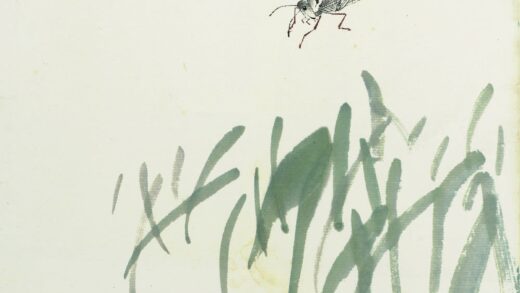 齐白石 叶隐闻声 草木工笔草虫册 野草蜻蜓.jpg
