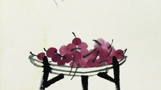 齐白石 叶隐闻声 蔬果工笔草虫册 樱桃蜻蜓.jpg