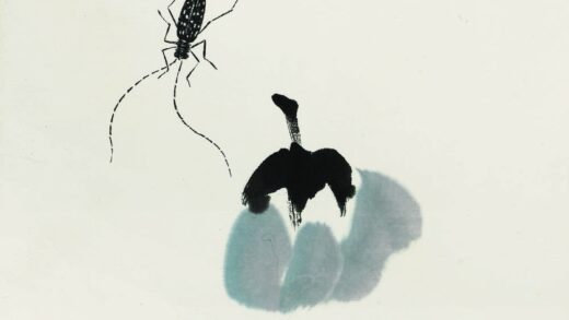 齐白石 叶隐闻声 蔬果工笔草虫册 蘑菇蜘蛛.jpg