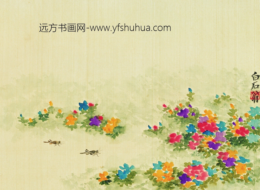 齐白石_工笔草虫图册-蟋蟀