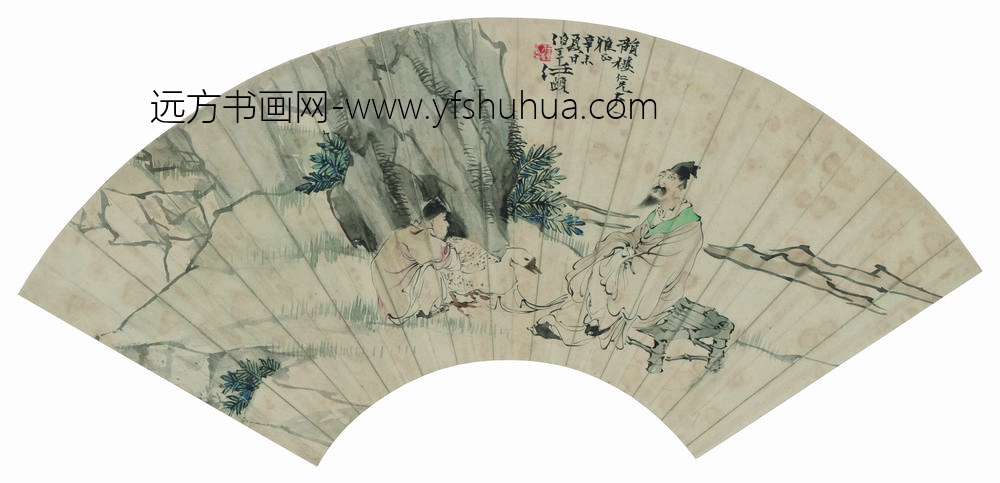 齐白石_折枝花卉扇面-