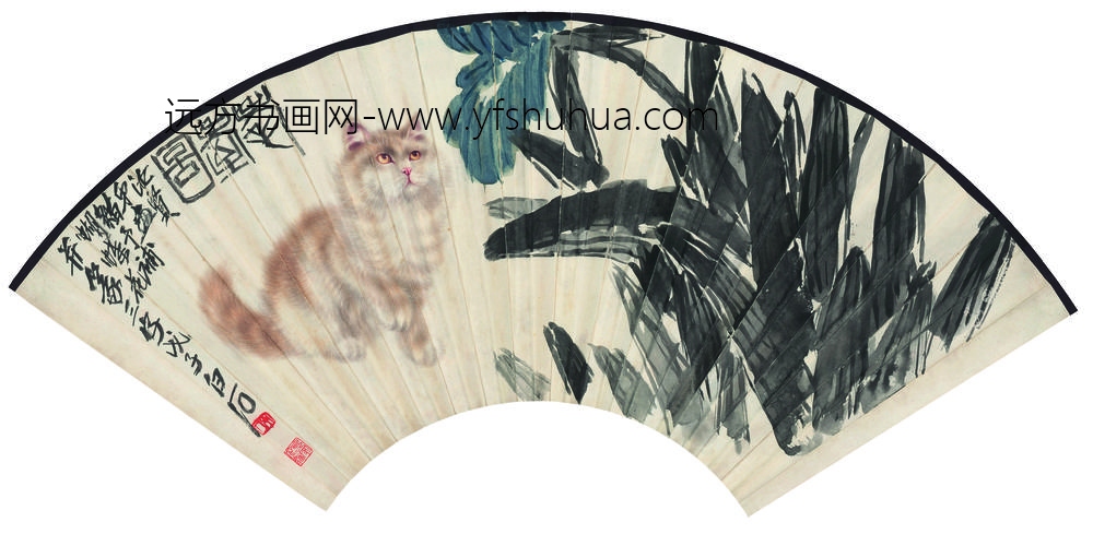 齐白石_曹克家耄耋图扇纸本