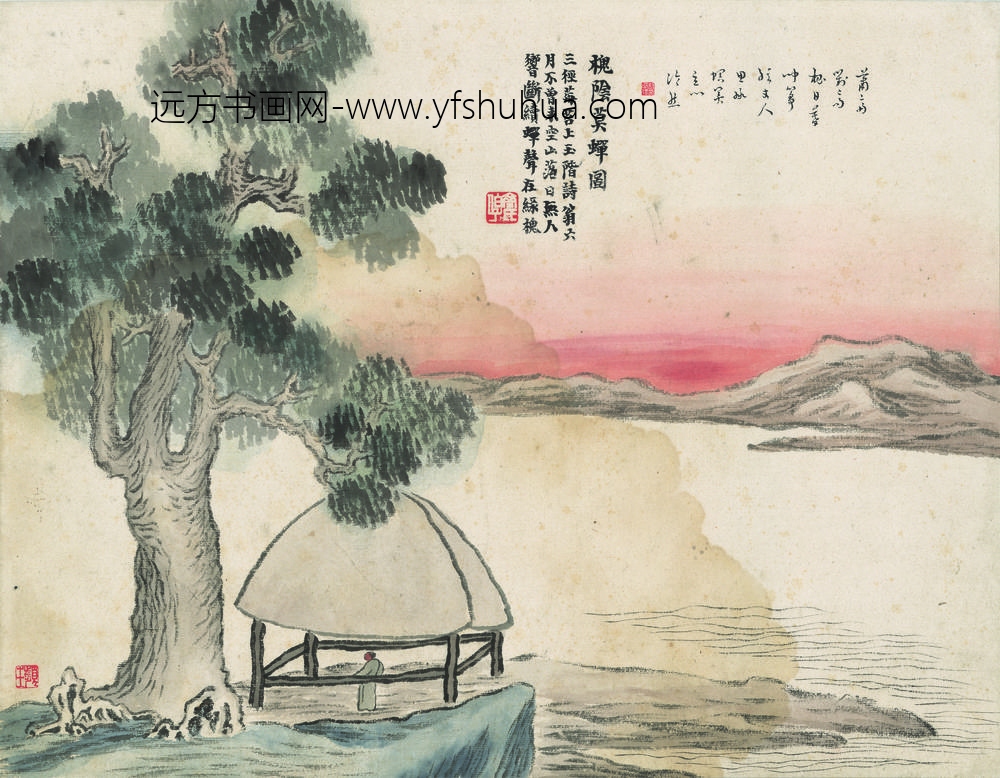 齐白石_石门二十四景图-槐荫莫蝉图