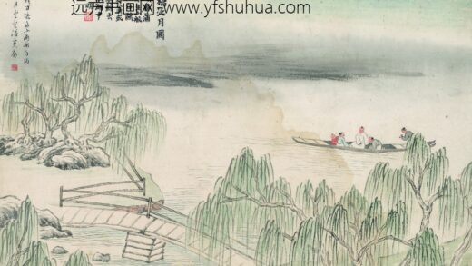 齐白石 石门二十四景图 湖桥泛月图.jpg