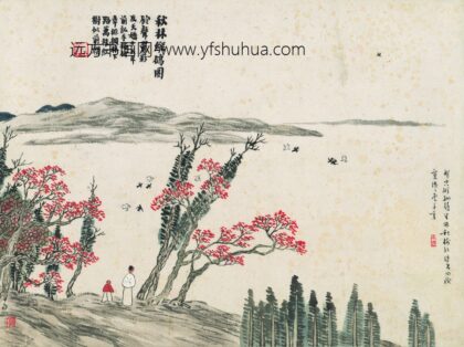 齐白石 石门二十四景图 秋林纵鸽图.jpg