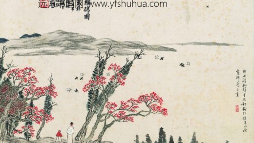 齐白石 石门二十四景图 秋林纵鸽图.jpg