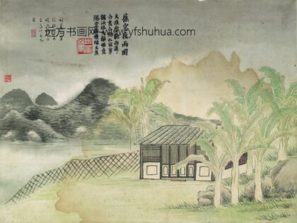 齐白石 石门二十四景图 蕉窗夜雨图.jpg