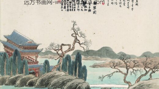 齐白石 石门二十四景图 霞绮横琴图.jpg