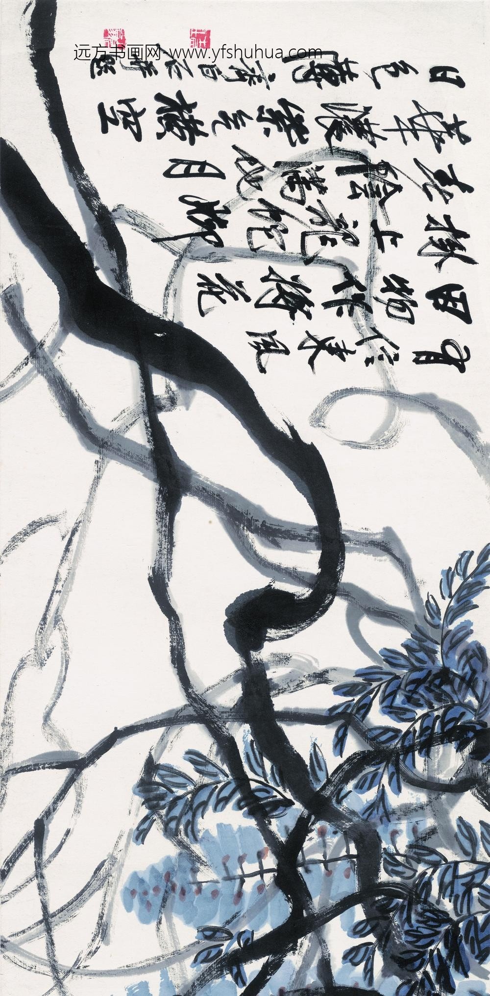 齐白石_紫藤图卷_