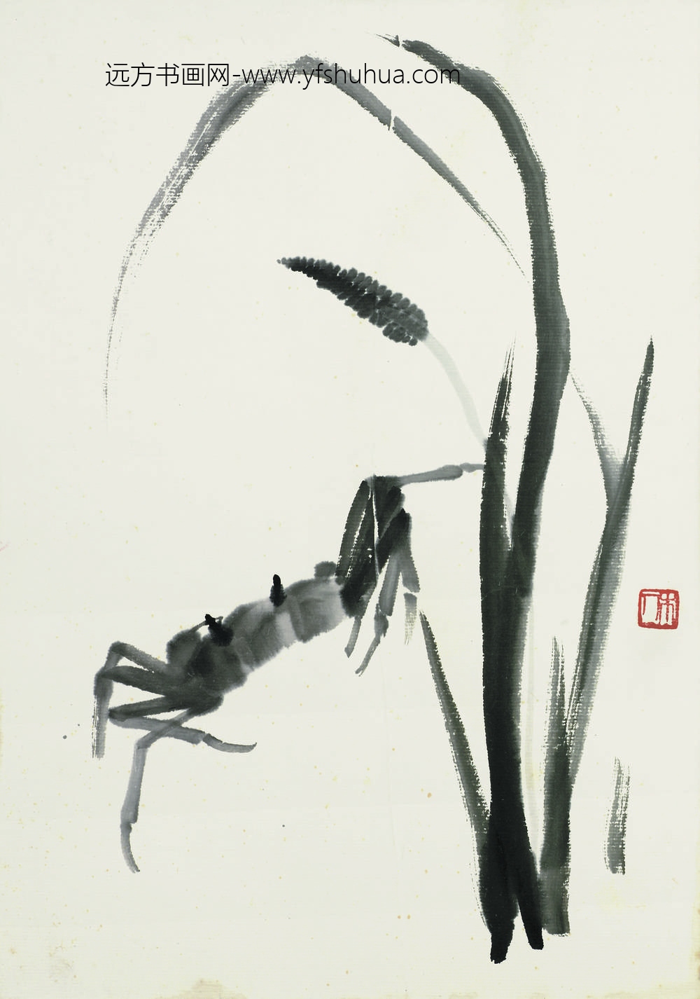 齐白石_芦苇螃蟹-