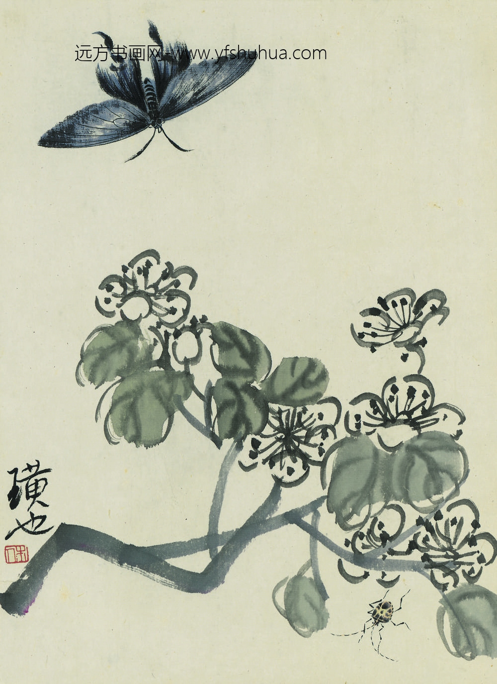 齐白石_花卉虫草图册二十开 ()