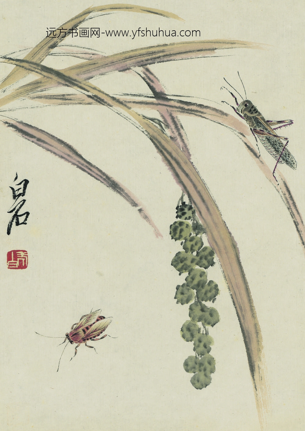齐白石_花卉虫草图册二十开 ()