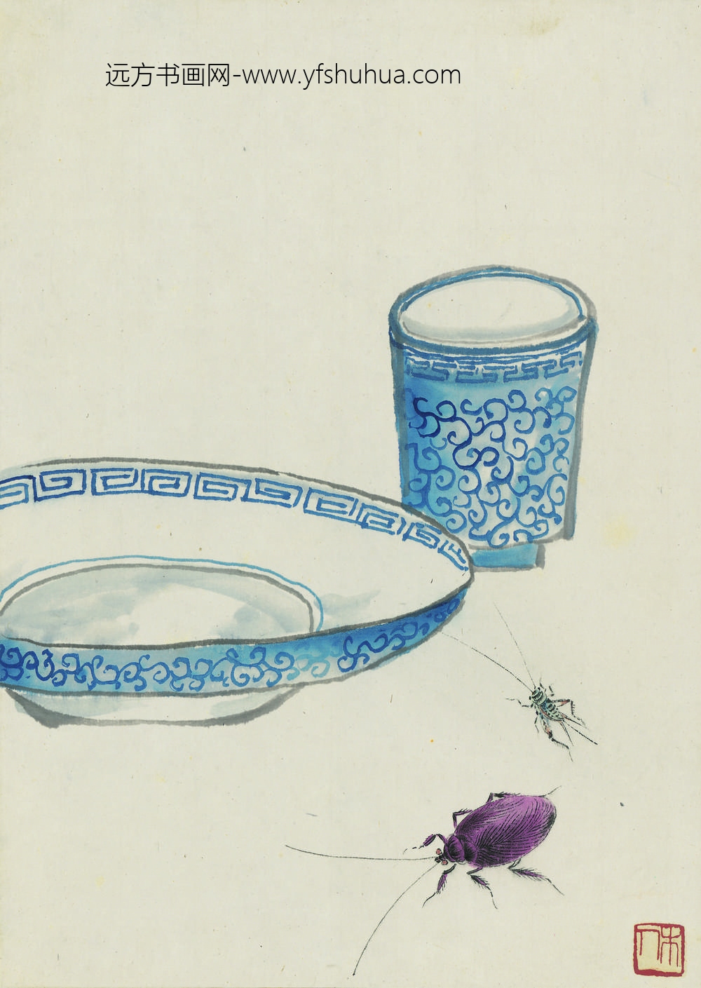 齐白石_花卉虫草图册二十开 ()