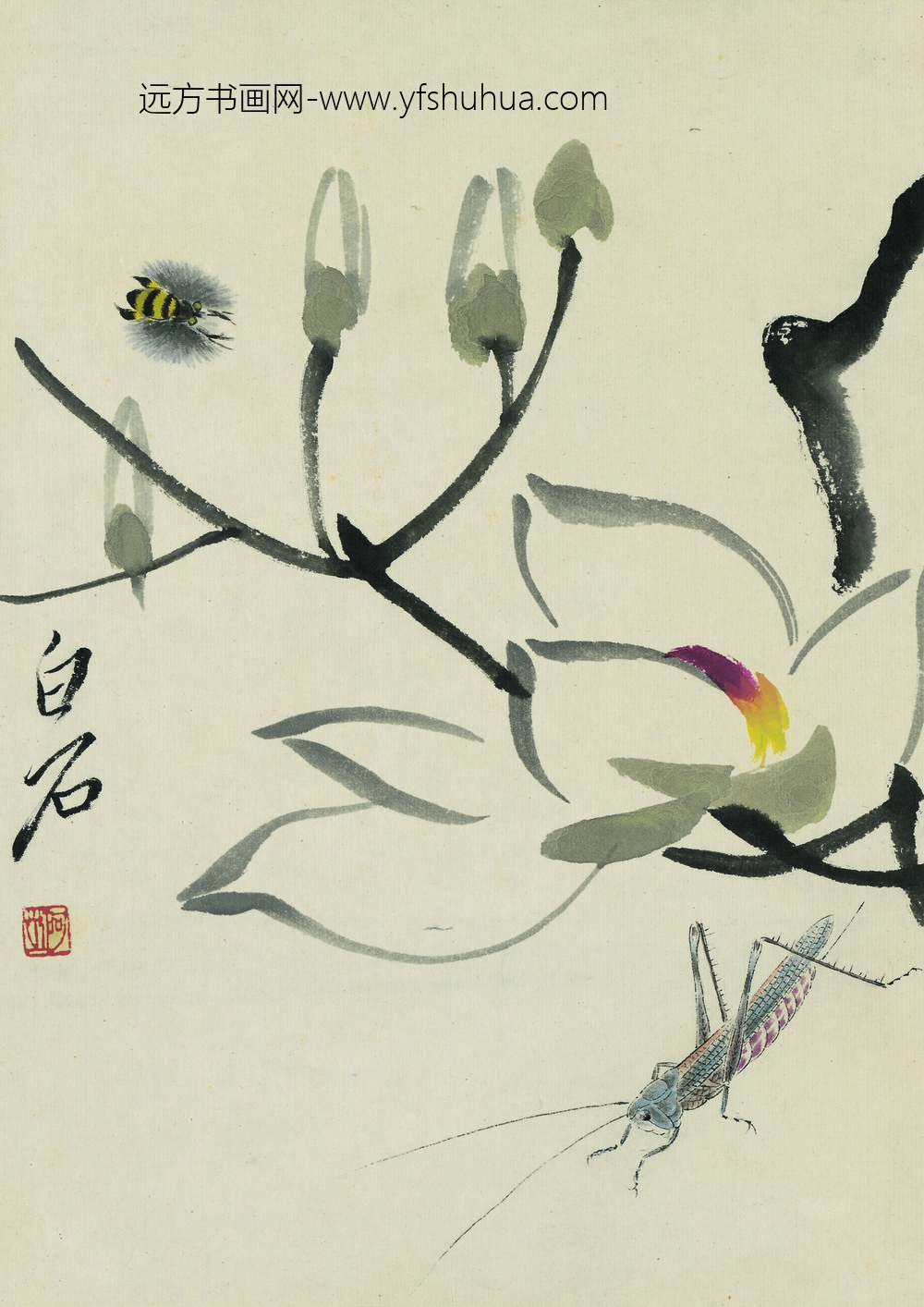 齐白石_花卉虫草图册二十开 ()
