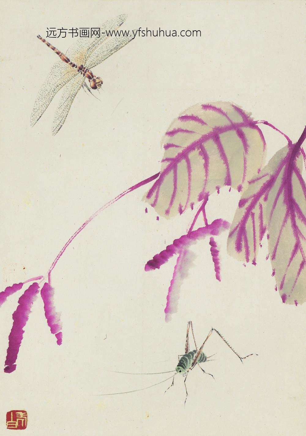 齐白石_花卉虫草图册二十开 ()