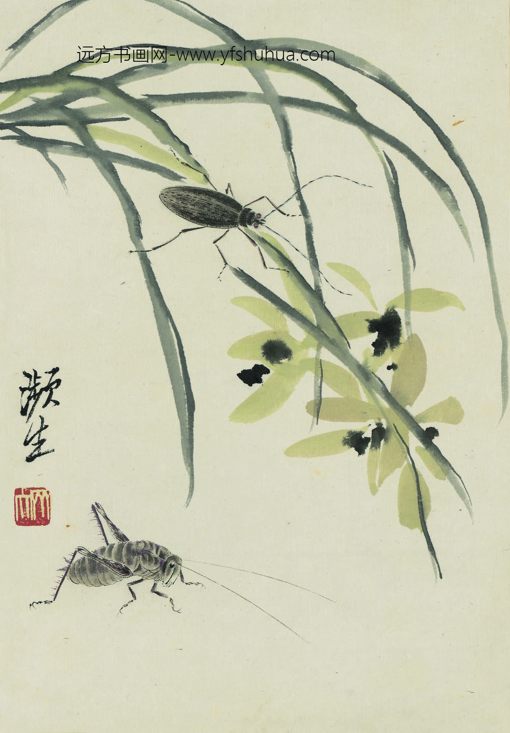 齐白石_花卉虫草图册二十开 ()