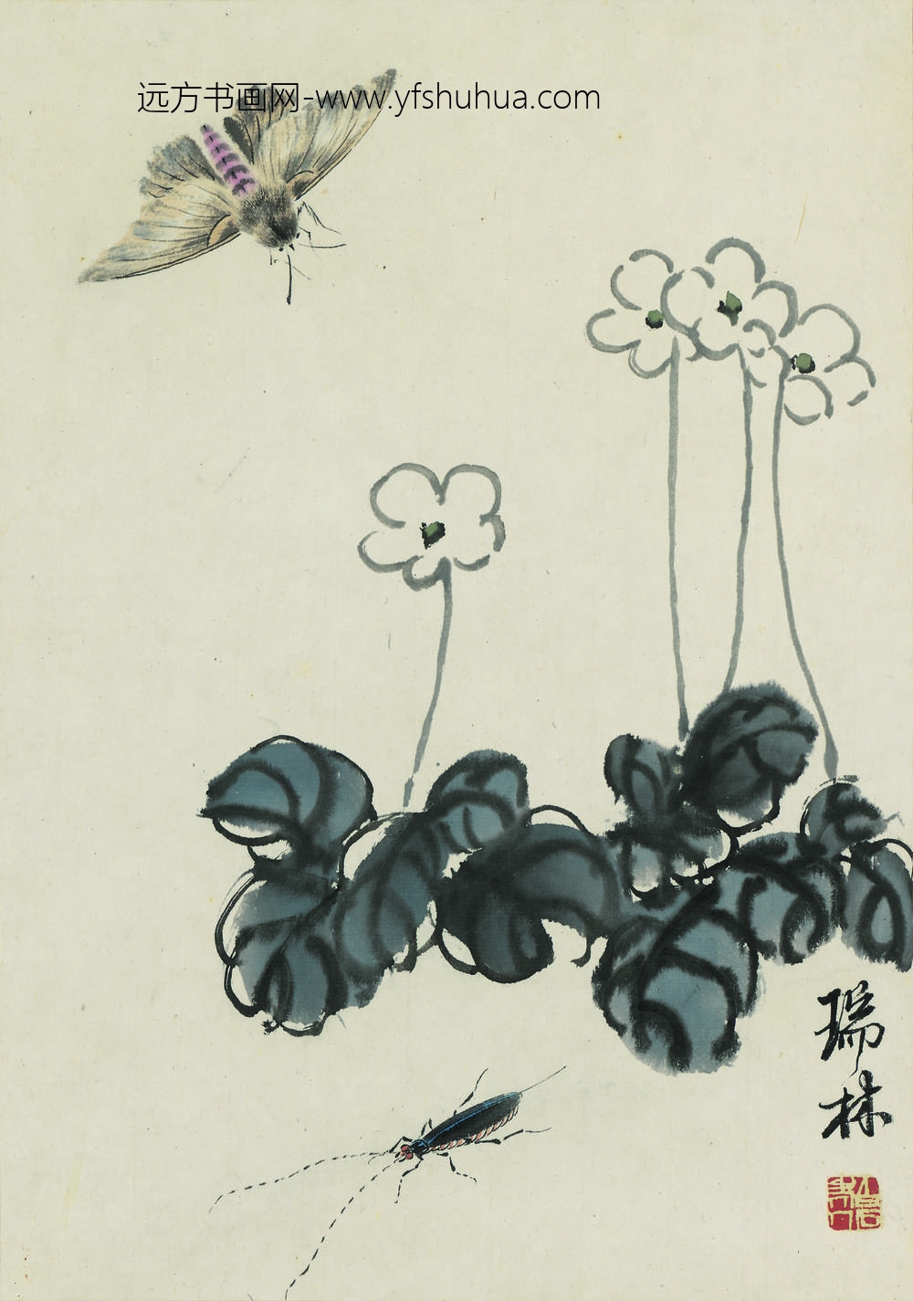 齐白石_花卉虫草图册二十开 ()