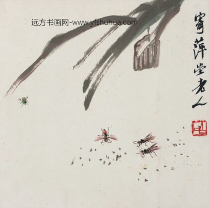 齐白石 花果草虫册 多蜂图.jpg