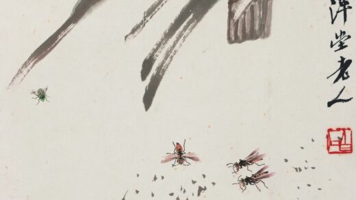 齐白石 花果草虫册 多蜂图.jpg