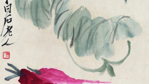 齐白石 花果草虫册 绿叶萝卜图.jpg