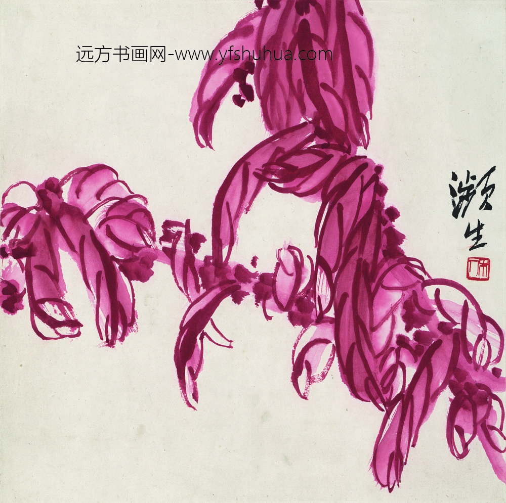 齐白石_花果草虫册-薯叶图