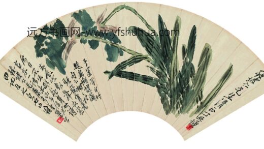 齐白石 蝴蝶兰图扇纸本.jpg