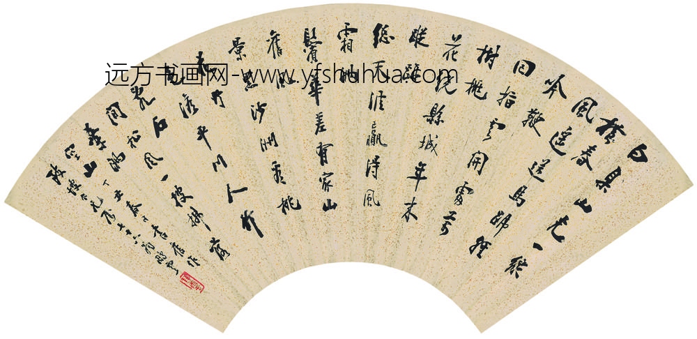 齐白石_蝴蝶兰图扇纸本（另面）