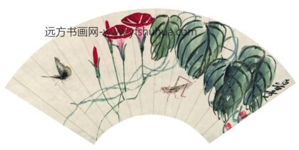 齐白石 蟋蟀蝴蝶扇.jpg
