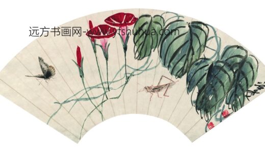 齐白石 蟋蟀蝴蝶扇.jpg