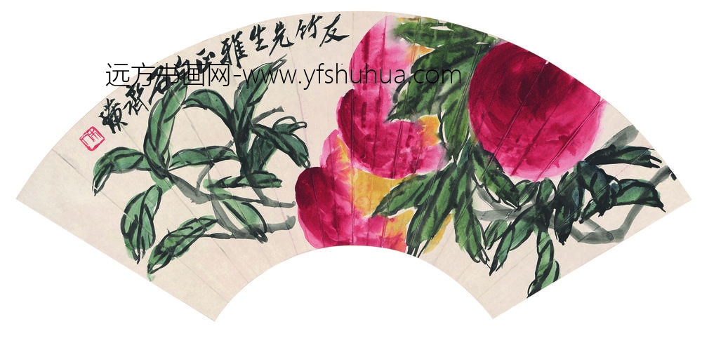 齐白石_长寿延年扇
