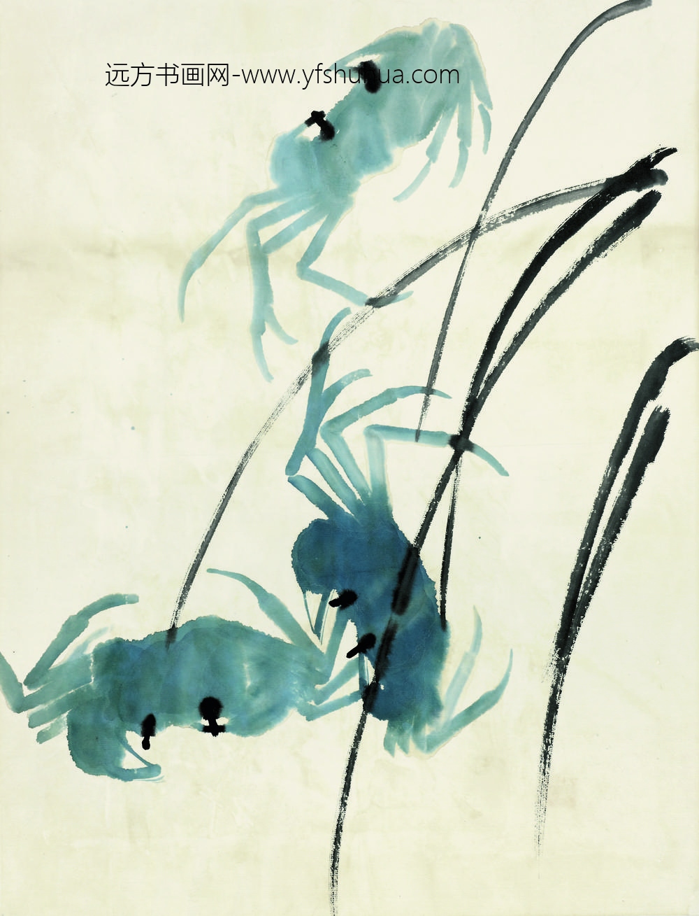 齐白石_鱼虾册页三青蟹菖蒲