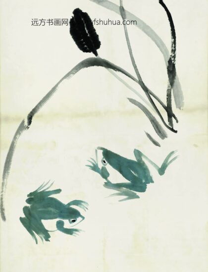 齐白石 鱼虾册页之二蛙蒲.jpg