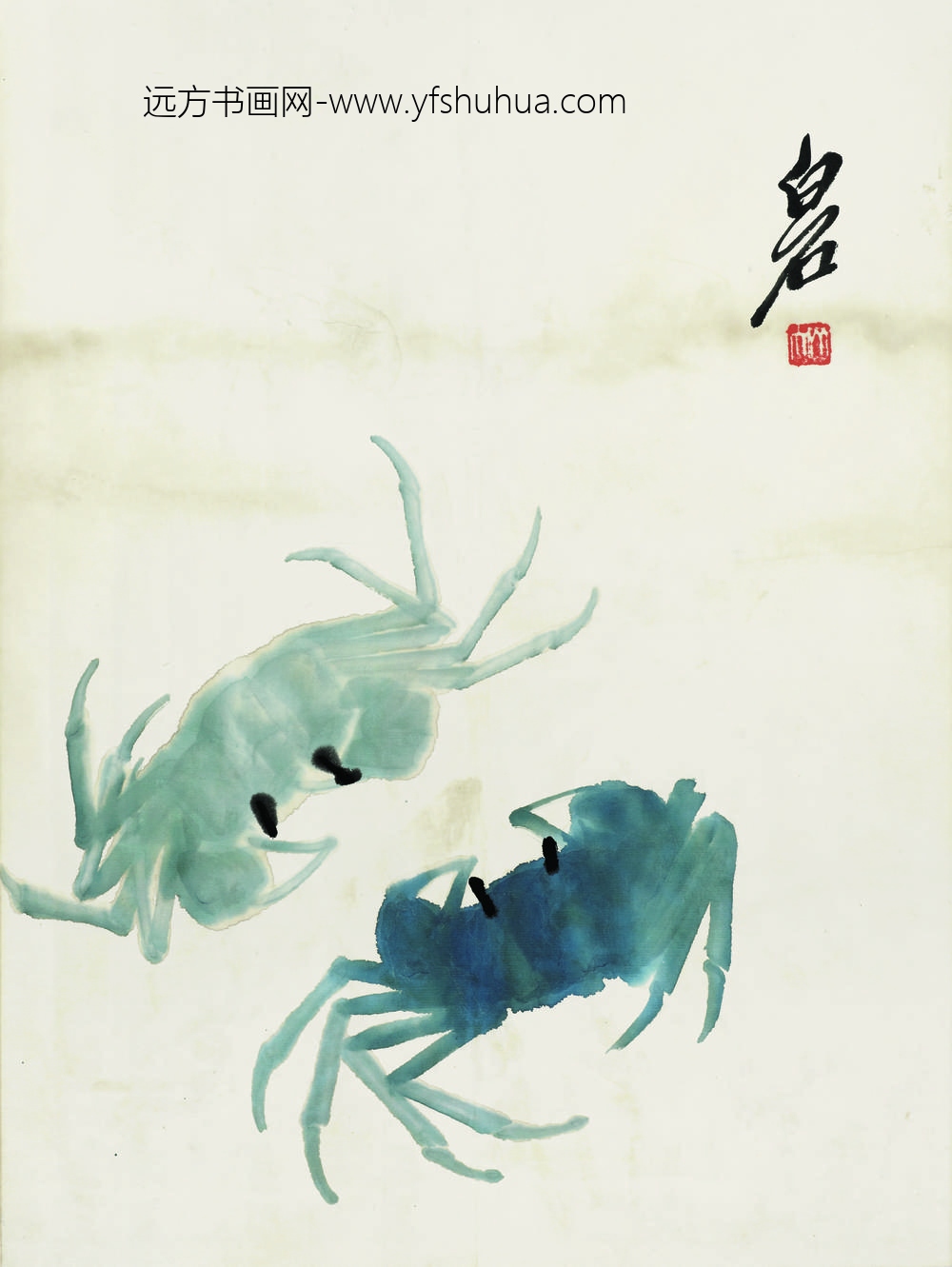 齐白石_鱼虾册页之双蟹-