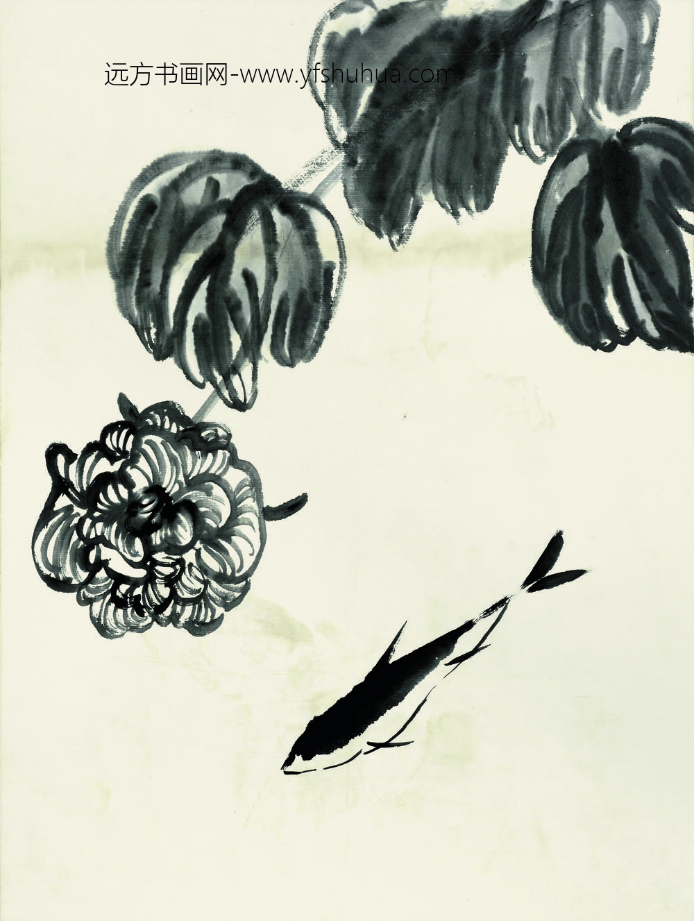 齐白石_鱼虾册页之芙蓉游鱼