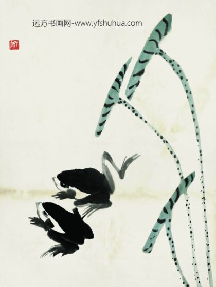 齐白石 鱼虾册页之蛙荷.jpg