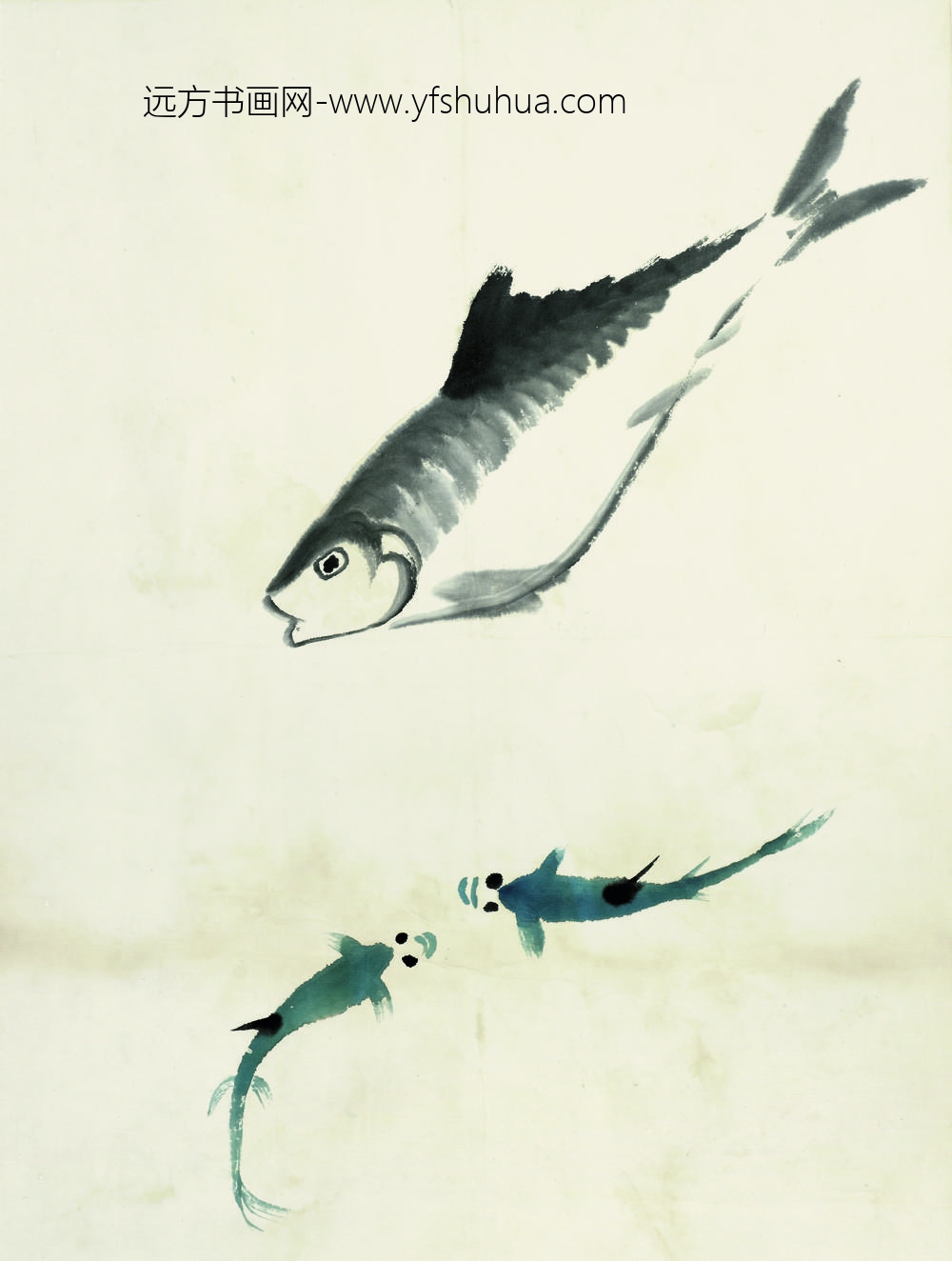 齐白石_鱼虾册页鳊鱼双青蝌蚪